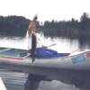 This is another decent 4lb walleye caught near "George Straits"....Notice how the front of the canoe seems to ride really low in the water......my fishing partner for this day weighed about 100 lbs less than me.....I could not convince him that I should be in the stern.....I have a LOT more butt.