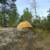 My tent on the best pad at the 3rd bay campsite.  There is another decent pad up the hill, but I didn't want to take it.  This one was not too bad, but this site definitely does not have many trees.