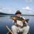 Gadget and a nice walleye.  We caught quite a few walleye, and were able to eat fish 2-3 nights.